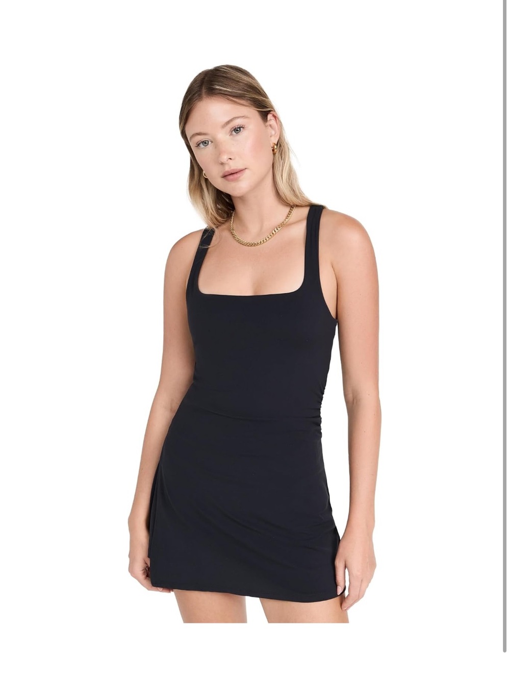 Free People Movement Never Better Black Square-Neck Tank Athletic Dress NWOT